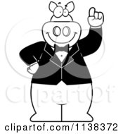 Poster, Art Print Of Outlined Pig With An Idea Wearing A Tux