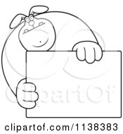 Poster, Art Print Of Outlined Buff Rabbit Holding A Sign 1