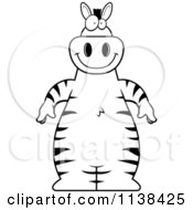 Cartoon Clipart Of An Outlined Zebra Black And White Vector Coloring Page
