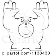 Cartoon Clipart Of An Outlined Buff Dog Giving Up Black And White Vector Coloring Page