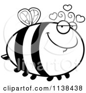 Poster, Art Print Of Outlined Chubby Amorous Bee