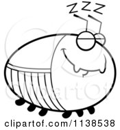 Poster, Art Print Of Outlined Chubby Sleeping Cockroach