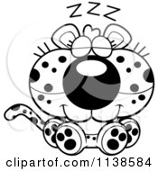 Poster, Art Print Of Outlined Cute Sleeping Leopard Cub
