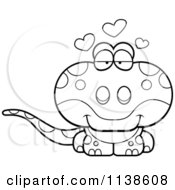 Poster, Art Print Of Outlined Cute Amorous Gecko Lizard