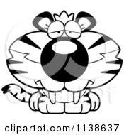 Poster, Art Print Of Outlined Cute Depressed Tiger Cub