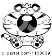 Poster, Art Print Of Outlined Cute Sitting Tiger Cub