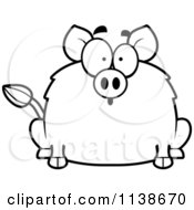 Poster, Art Print Of Black And White Surprised Boar