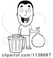 Poster, Art Print Of Black And White Happy Man Taking Out The Trash