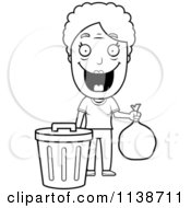 Poster, Art Print Of Black And White Happy Granny Taking Out The Trash