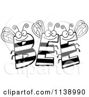 Poster, Art Print Of Black And White Bee Letters