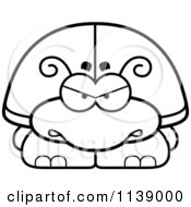 Cartoon Clipart Of A Black And White Angry Beetle Vector Outlined Coloring Page by Cory Thoman