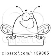 Poster, Art Print Of Black And White Chubby Bee Over Grass