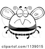 Poster, Art Print Of Black And White Pudgy Sad Bee