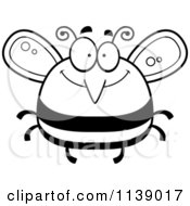 Poster, Art Print Of Black And White Pudgy Happy Bee