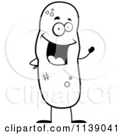 Cartoon Clipart Of A Black And White Waving Turd Character Vector Outlined Coloring Page by Cory Thoman