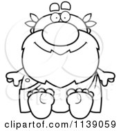 Cartoon Clipart Of A Black And White Sitting Greek Man Vector Outlined Coloring Page by Cory Thoman