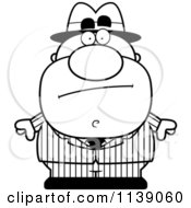 Cartoon Clipart Of A Black And White Mobster Vector Outlined Coloring Page by Cory Thoman