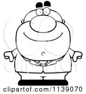 Cartoon Clipart Of A Black And White Businessman In A Suit Vector Outlined Coloring Page