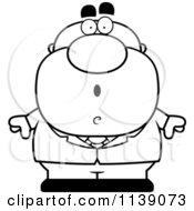 Cartoon Clipart Of A Black And White Shocked Businessman In A Suit Vector Outlined Coloring Page