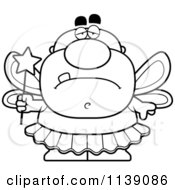 Cartoon Clipart Of A Black And White Sad Male Tooth Fairy Vector Outlined Coloring Page by Cory Thoman