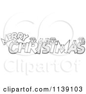 Poster, Art Print Of Black And White Happy Festive Letters Spelling Merry Christmas