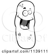 Cartoon Clipart Of A Black And White Smiling Turd Character Vector Outlined Coloring Page by Cory Thoman