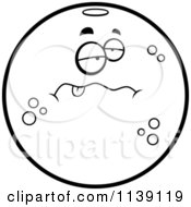 Cartoon Clipart Of A Black And White Sick Navel Orange Character Vector Outlined Coloring Page by Cory Thoman