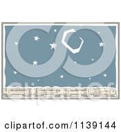 Clipart Of A Russian Train Under A Night Sky Royalty Free Vector Illustration
