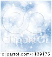 Poster, Art Print Of Blue Blur Snowflake And Bokeh Background