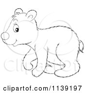 Cartoon Of A Cute Black And White Polar Bear Cub Royalty Free Vector Clipart by Alex Bannykh