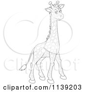 Cartoon Of A Cute Black And White Giraffe Royalty Free Vector Clipart by Alex Bannykh