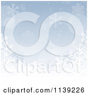 Clipart Of A Blue And White Snowflake Flare Background Royalty Free Vector Illustration