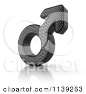 Clipart Of A 3d Perforated Metal Male Mars Symbol Royalty Free CGI Illustration