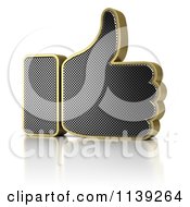 3d Gold And Perforated Metal Thumb Up Icon