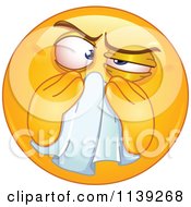 Poster, Art Print Of Sick Emoticon Blowing His Nose