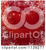 Poster, Art Print Of Red Christmas Background Bordered In Snowflakes