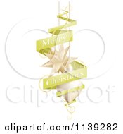 Clipart Of A Green Merry Christmas Banner With Ornaments Royalty Free Vector Illustration