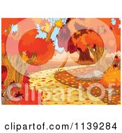 Autumn Background Of Blushing Trees And A Path