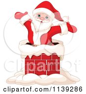 Jolly Santa Popping Out Of A Chimney