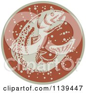 Clipart Of A Retro Trout Fish Logo Royalty Free Vector Illustration