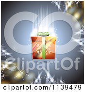 Clipart Of A Christmas Background Of A Gifts And Glowing Lights Royalty Free Vector Illustration
