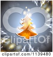 Clipart Of A Christmas Background Of A Christmas Tree And Glowing Lights Royalty Free Vector Illustration by merlinul