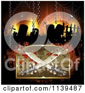 Poster, Art Print Of Pirate Sword Sign Over A Cemetery With Creepy Eyes