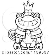 Poster, Art Print Of Black And White King Monkey Wearing A Crown And Robe
