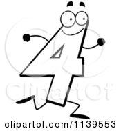 Poster, Art Print Of Black And White Running Number Four