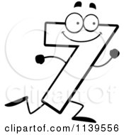 Poster, Art Print Of Black And White Running Number Seven