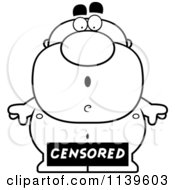 Poster, Art Print Of Black And White Censored Sign Over A Nude Man