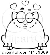 Poster, Art Print Of Black And White Chubby Pig In Love