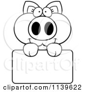 Poster, Art Print Of Black And White Piglet Holding A Sign