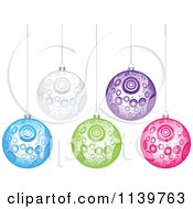 Poster, Art Print Of Colorful Circle Patterned Christmas Baubles